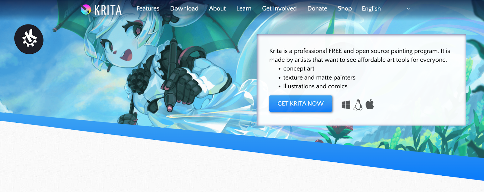 Open-source digital art software Krita