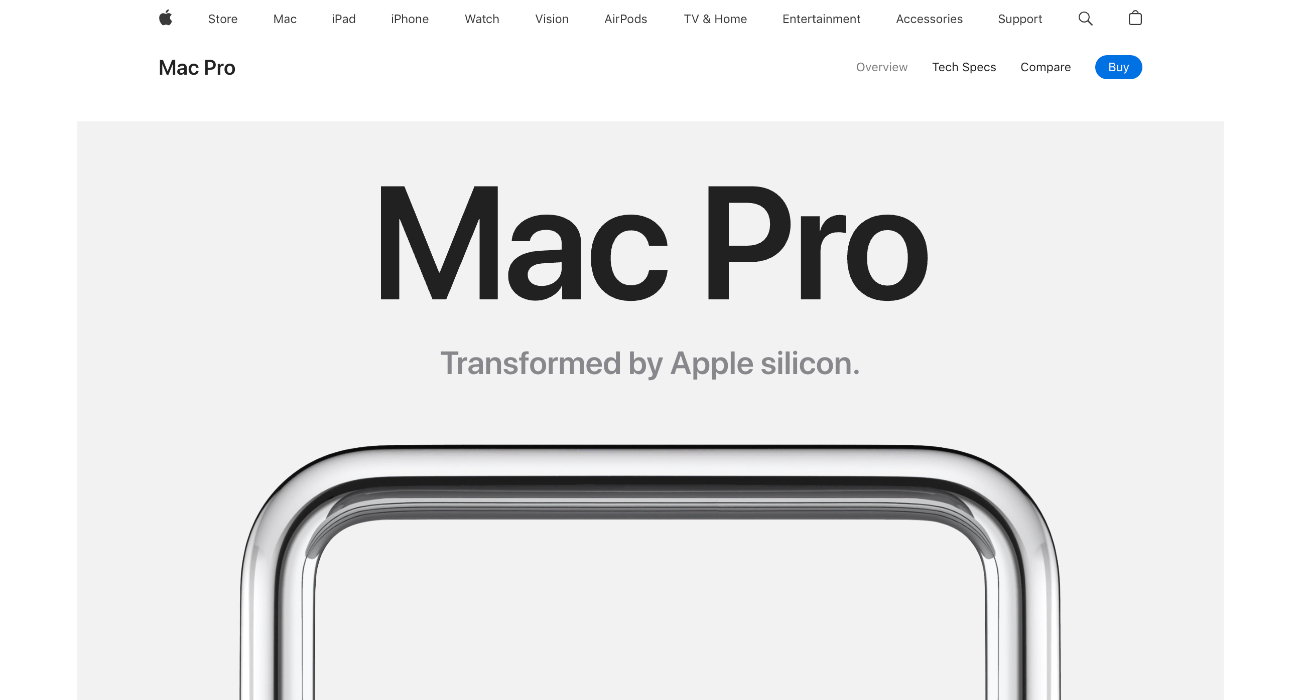 Apple Mac Pro landing page screenshot