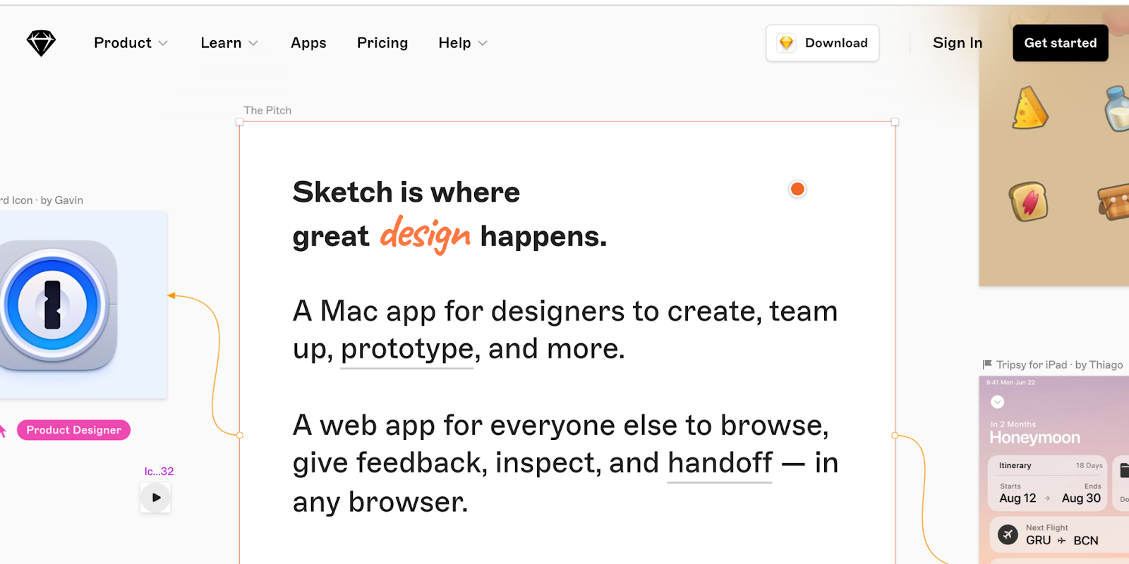 Sketch homepage