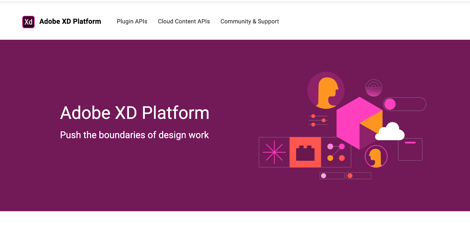 Adobe XD homepage