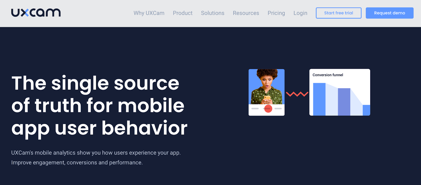 UXCam homepage