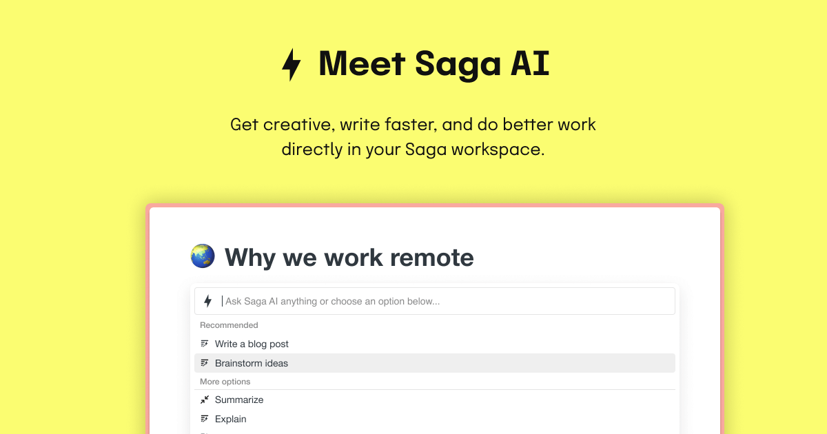 Saga AI – The AI-powered workspace