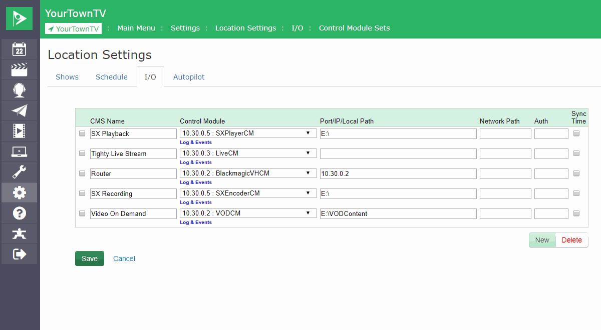 Cablecast Feature Router Control Support