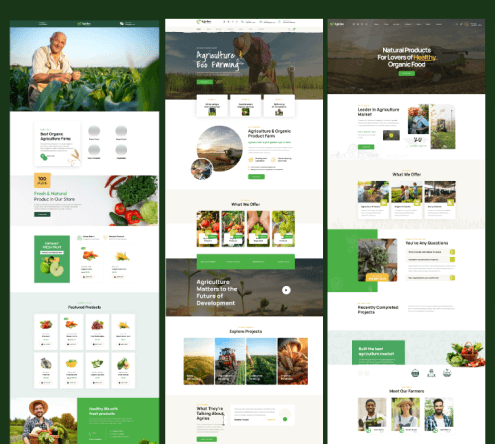 Create an agriculture or farming website using this large and comprehensive free Figma template, that looks beautiful.