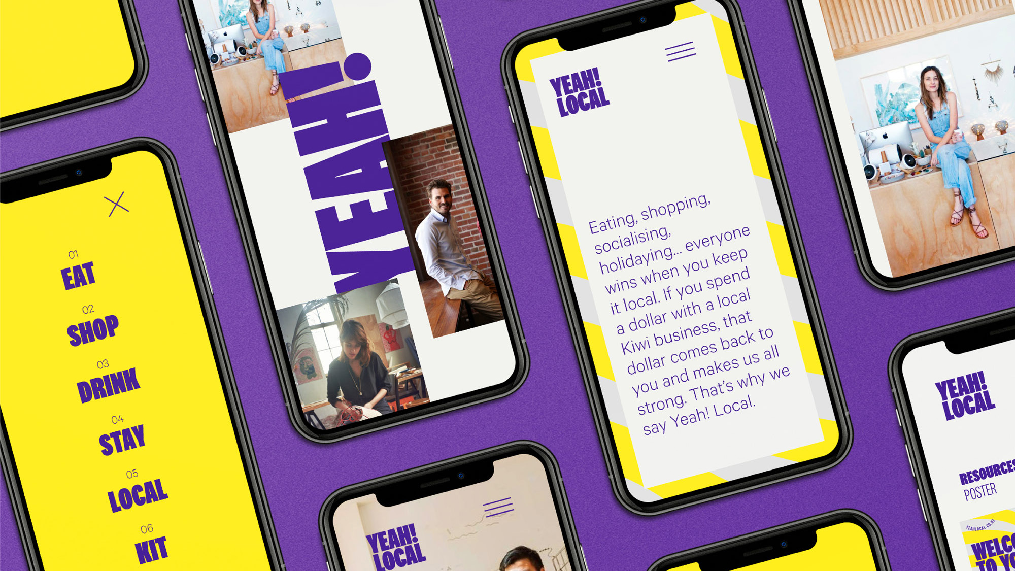YEAH! LOCAL website design on mobile