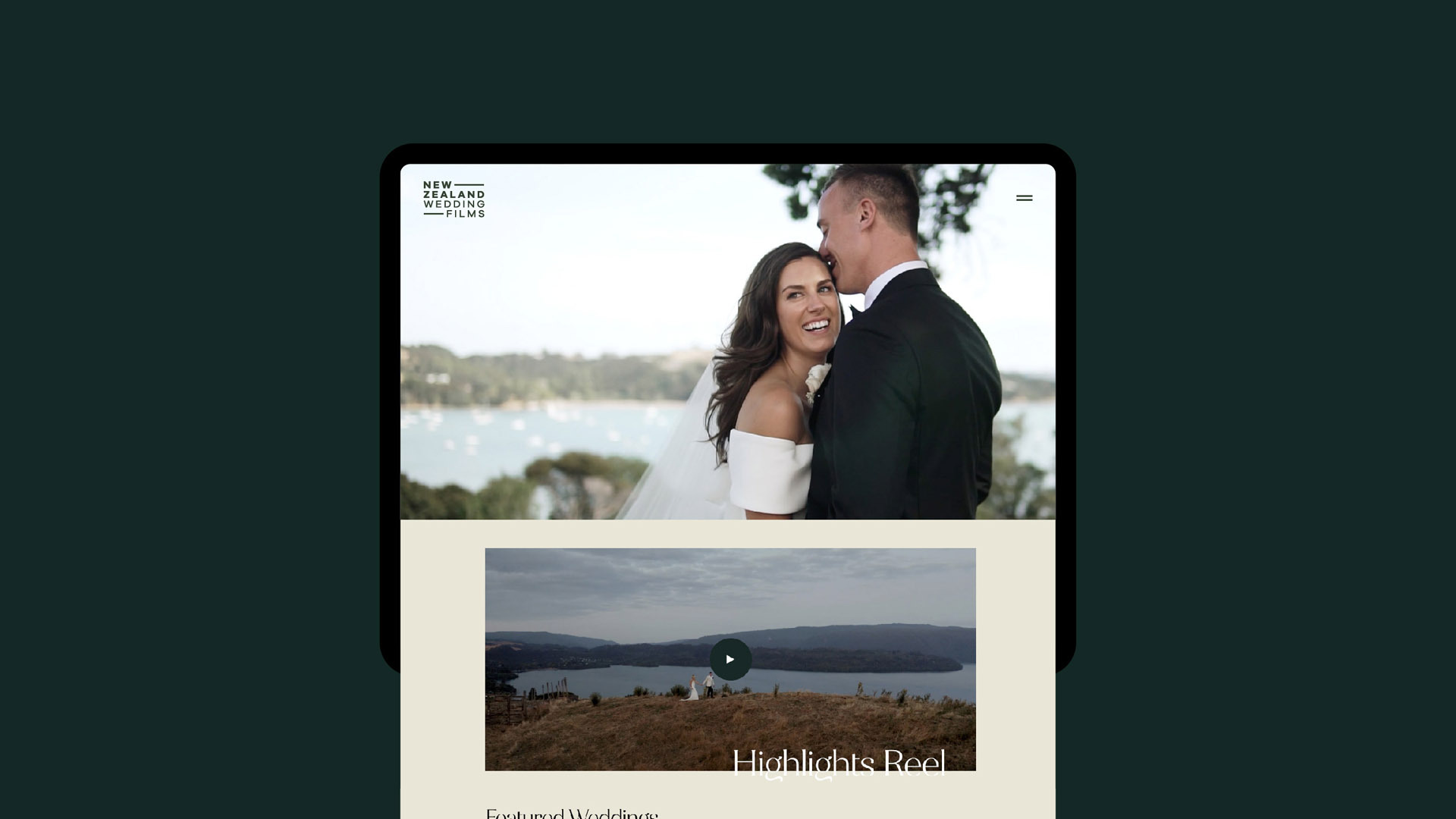 New Zealand Wedding Films website design