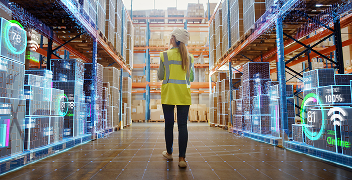 An employee working in a warehouse