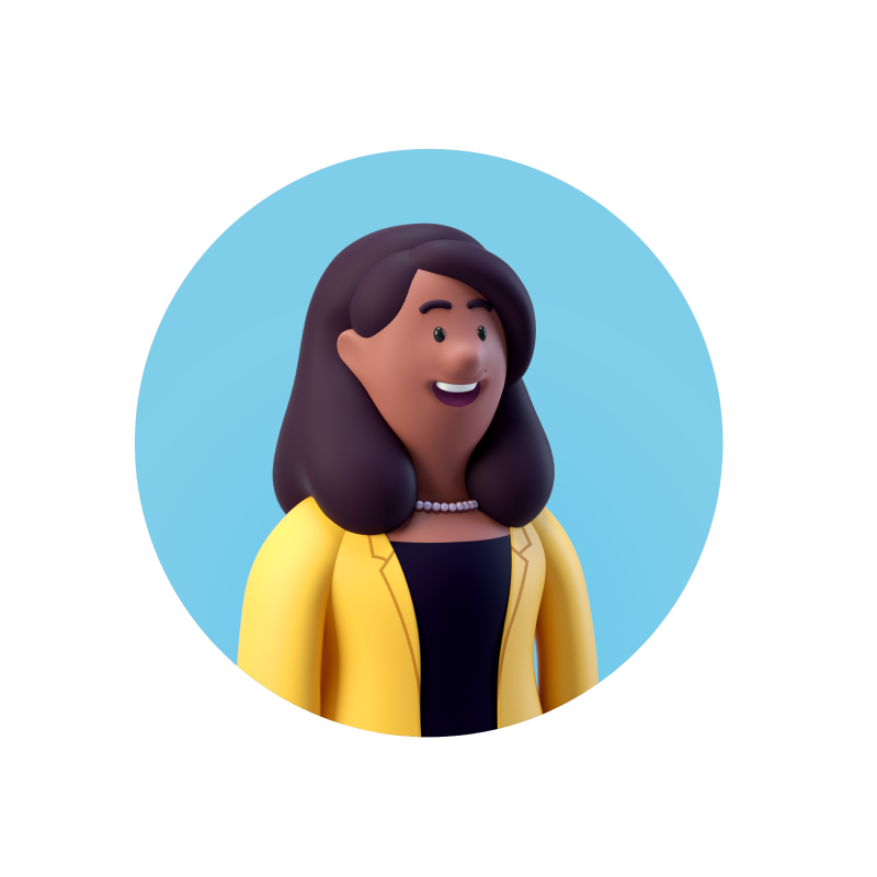 3D Illustration of woman with brown hair