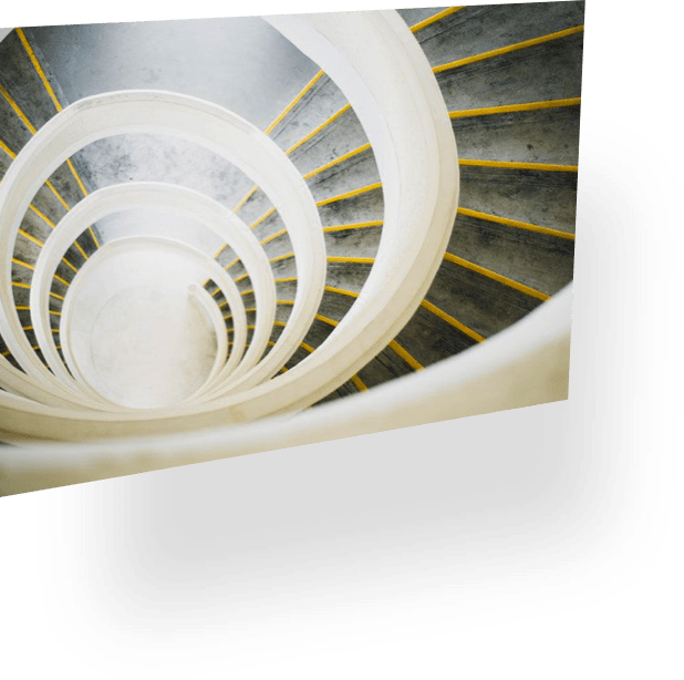 a top view of spiral stairs