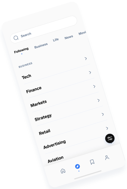 Mockup of an app on a mobile device