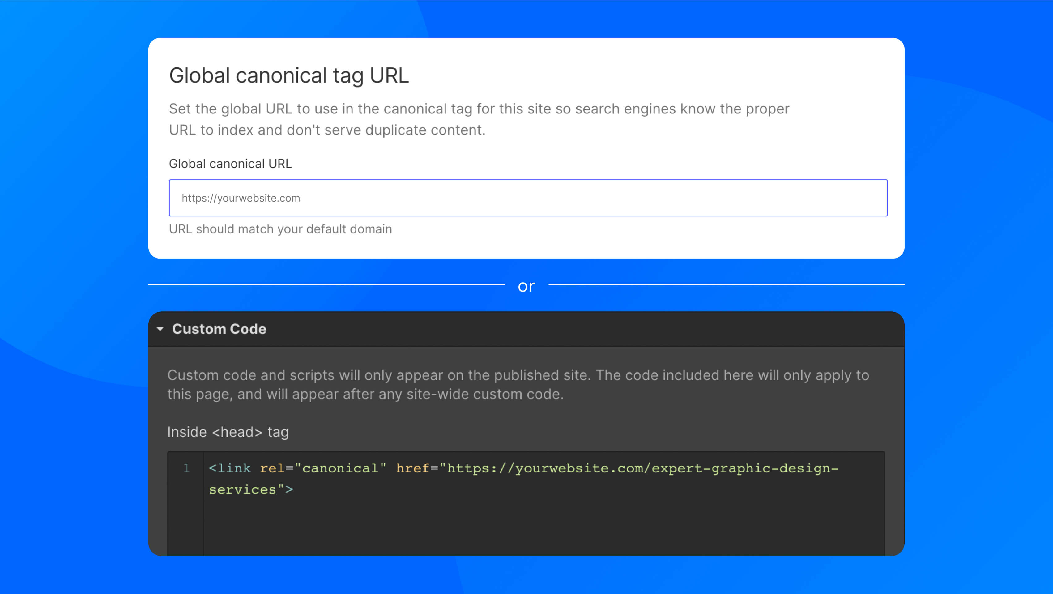 Webflow SEO best practices: canonical tag