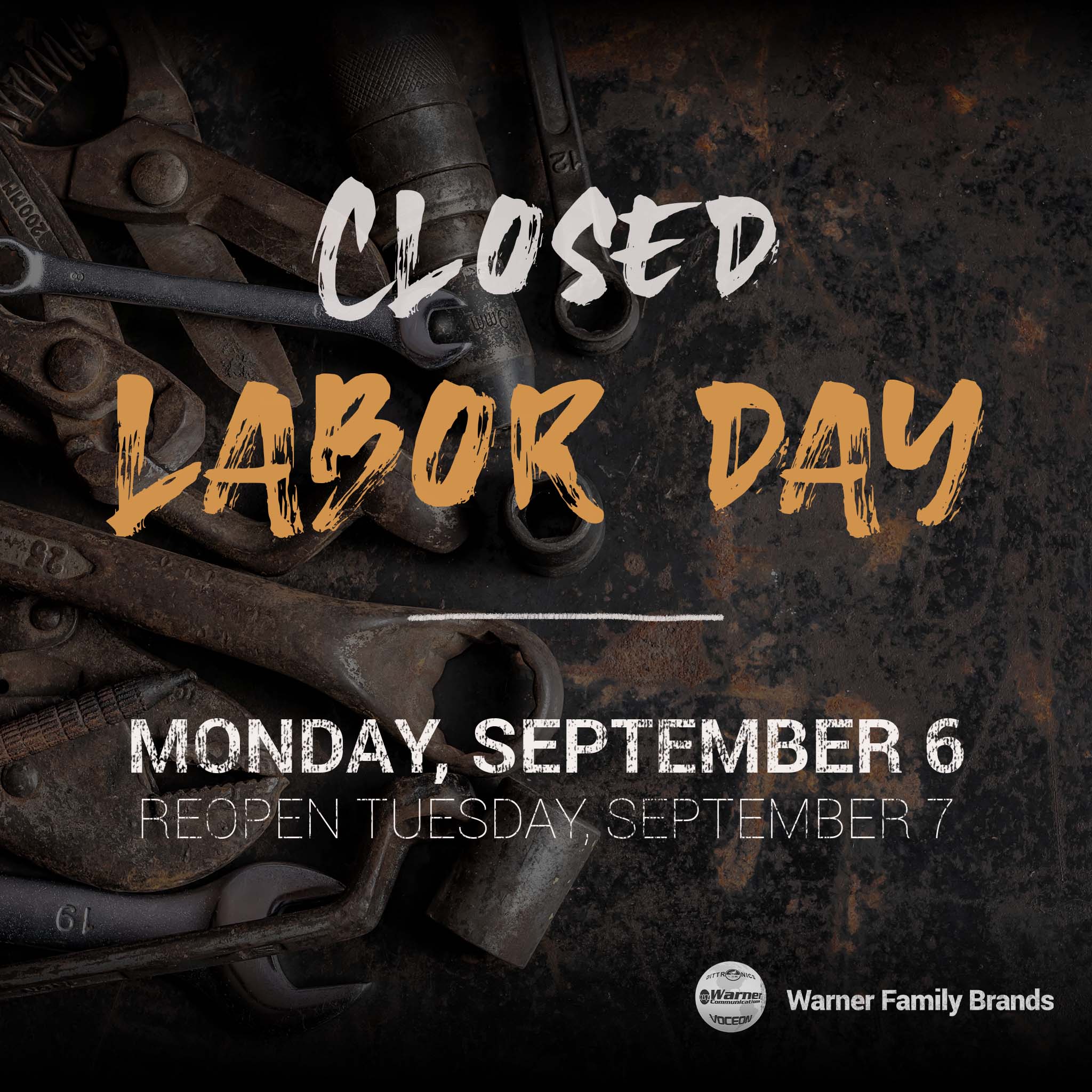 Closed for Labor Day on Monday, September 6th