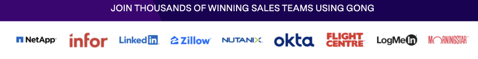 Gong enterprise customers: a list of customers on their website