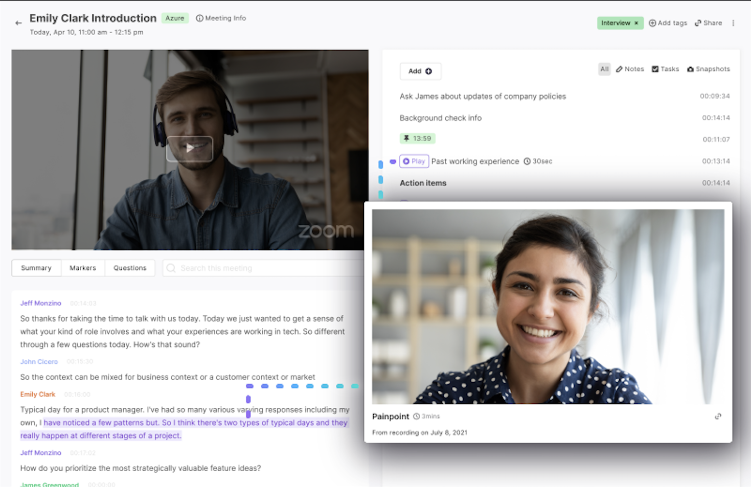 Re-live meeting recordings with Pickle Snapshots