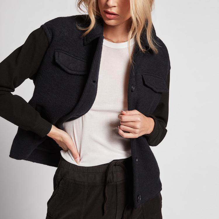 ARMIDE PU WATERFALL FRONT JACKET 