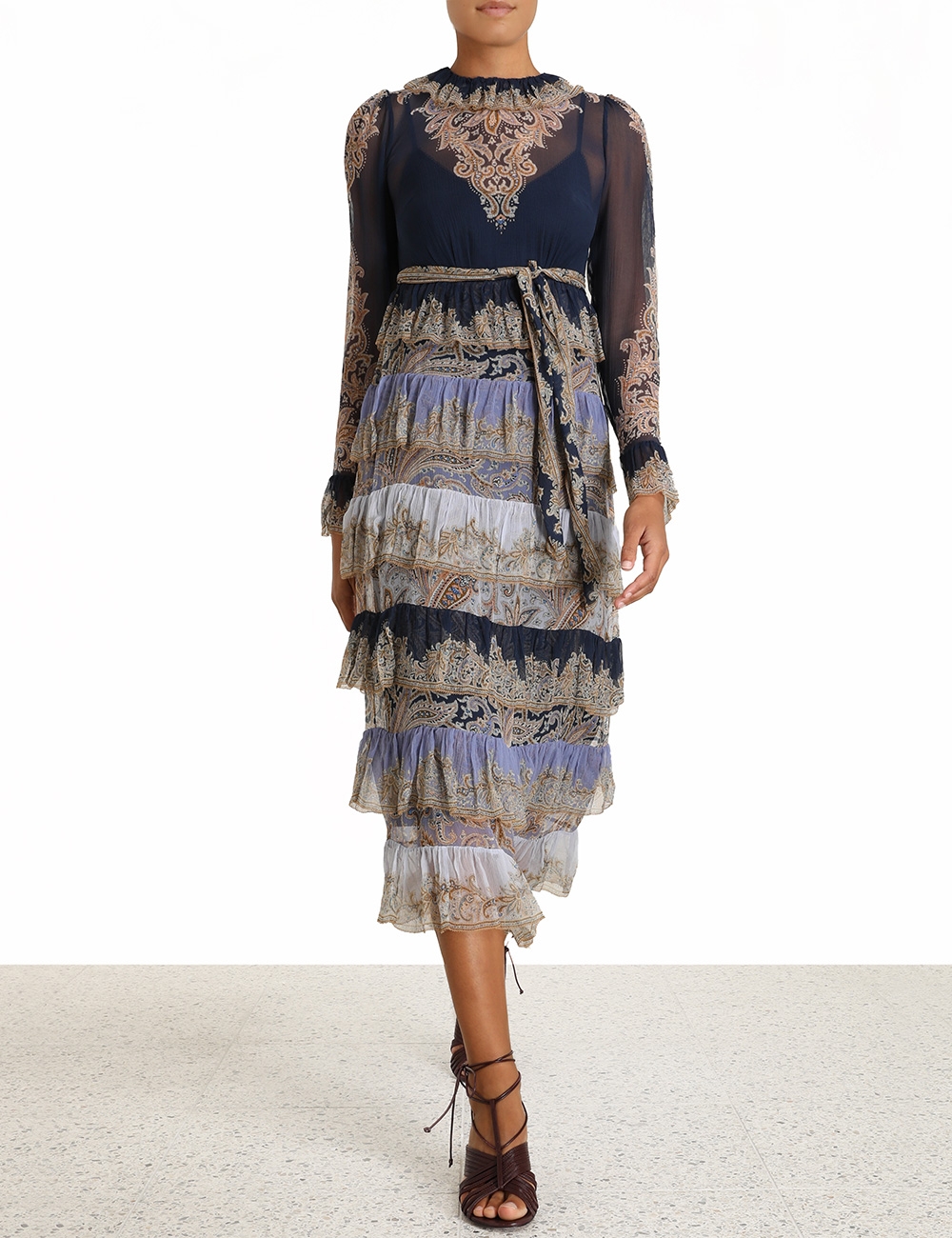 Cultear - LUMINOUS PAISLEY TIERED MIDI 