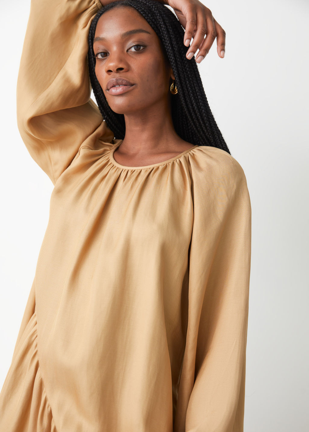 Voluminous Asymmetric Midi Dress 