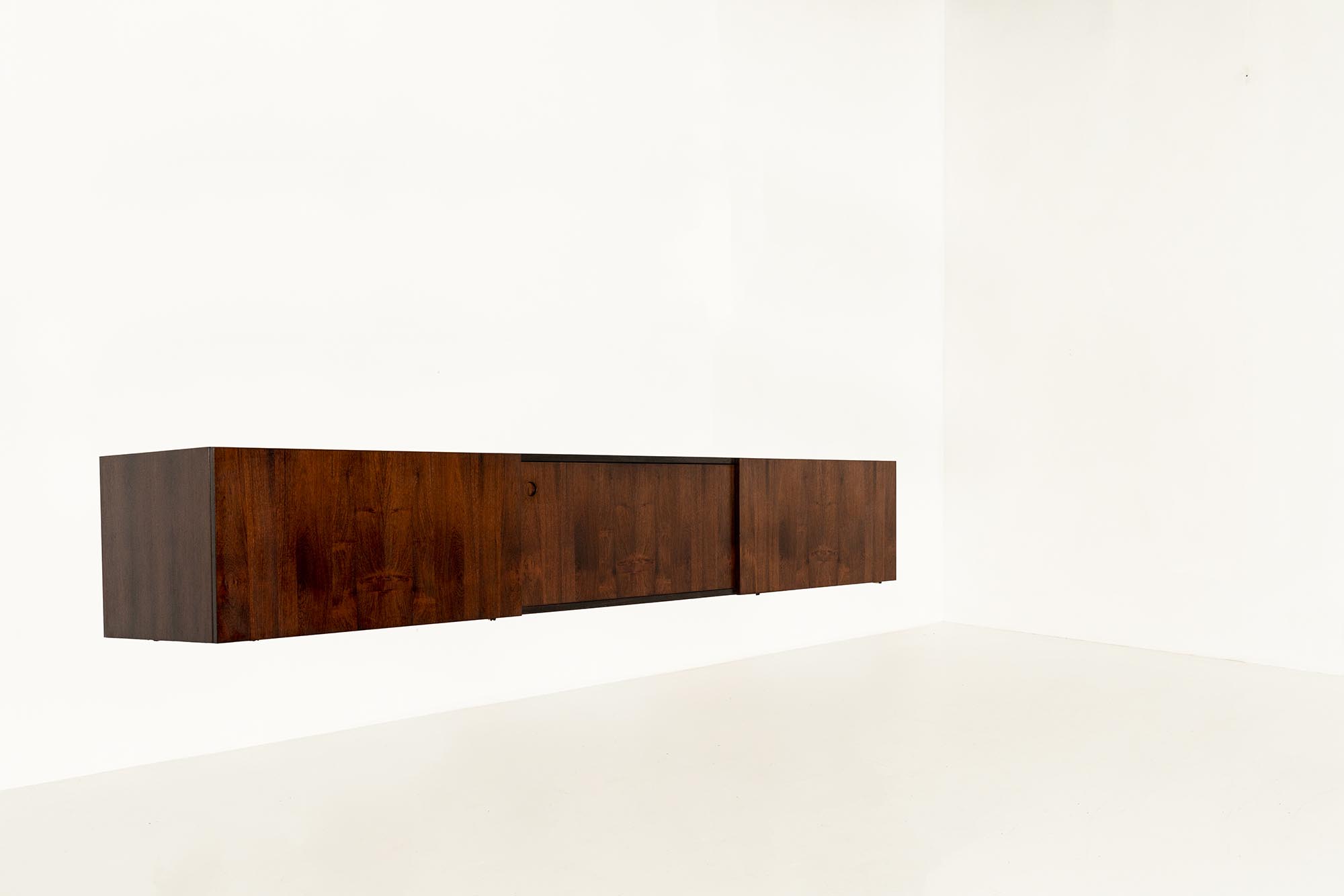 Floating Wallmounted Sideboard in Rosewood by Ib KofodLarsen, Denmark