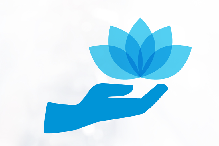 Hand holds flower