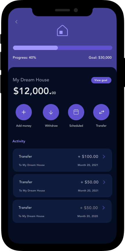 iphone with quo savings goal