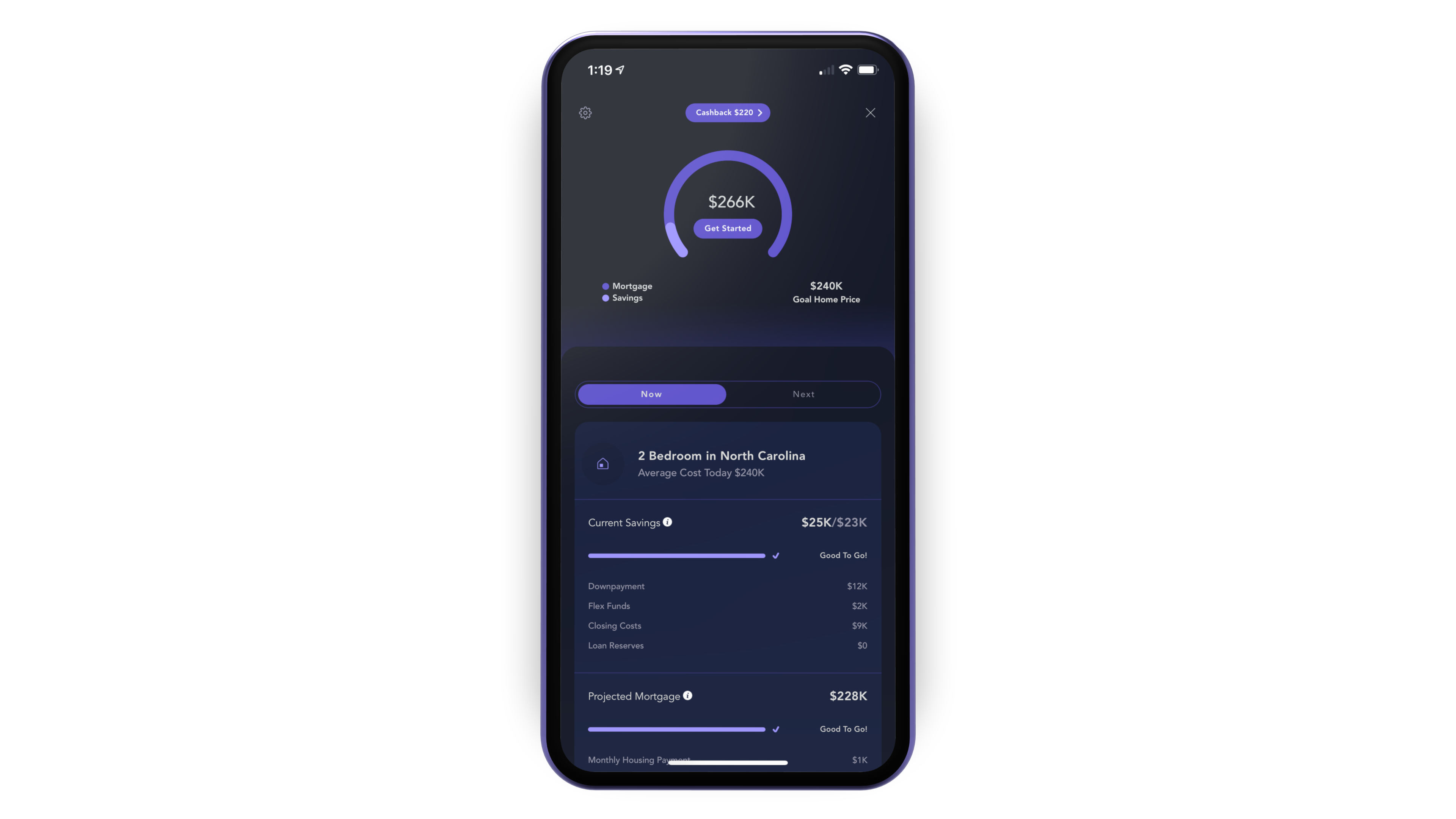 iphone with completed home goal