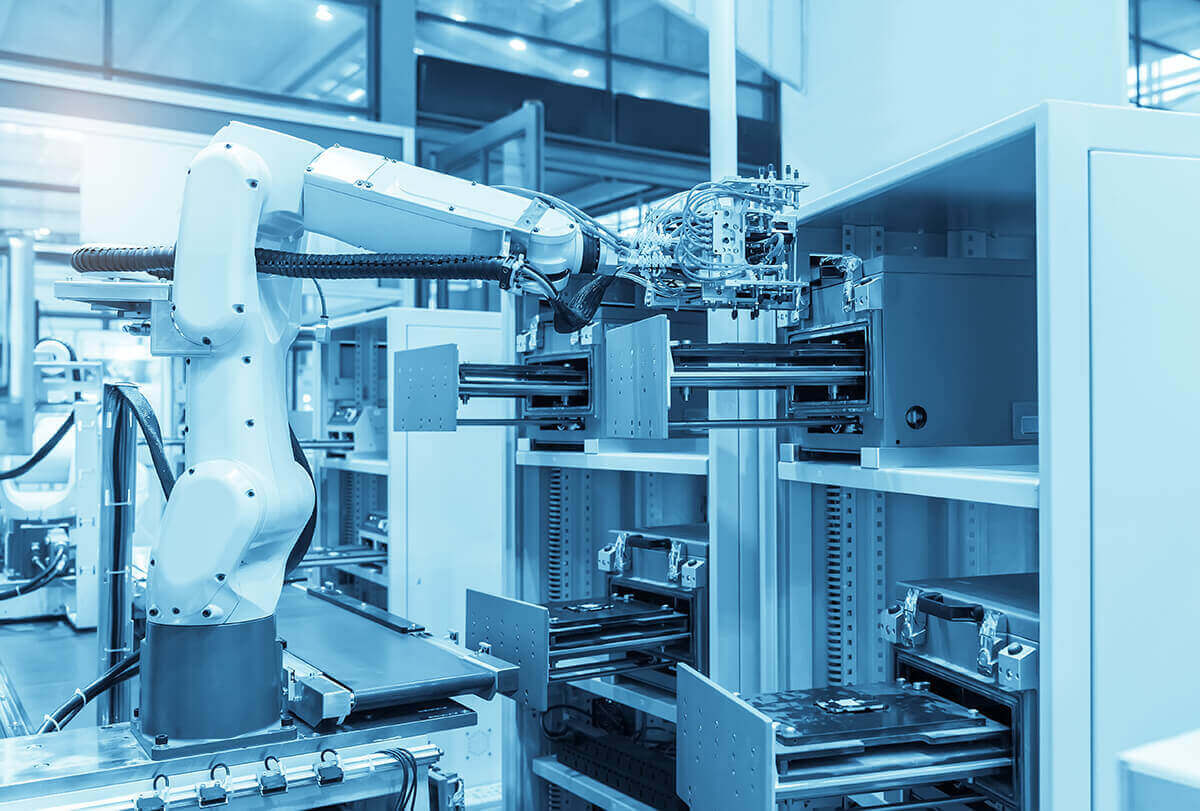 Industrial robotic arm.