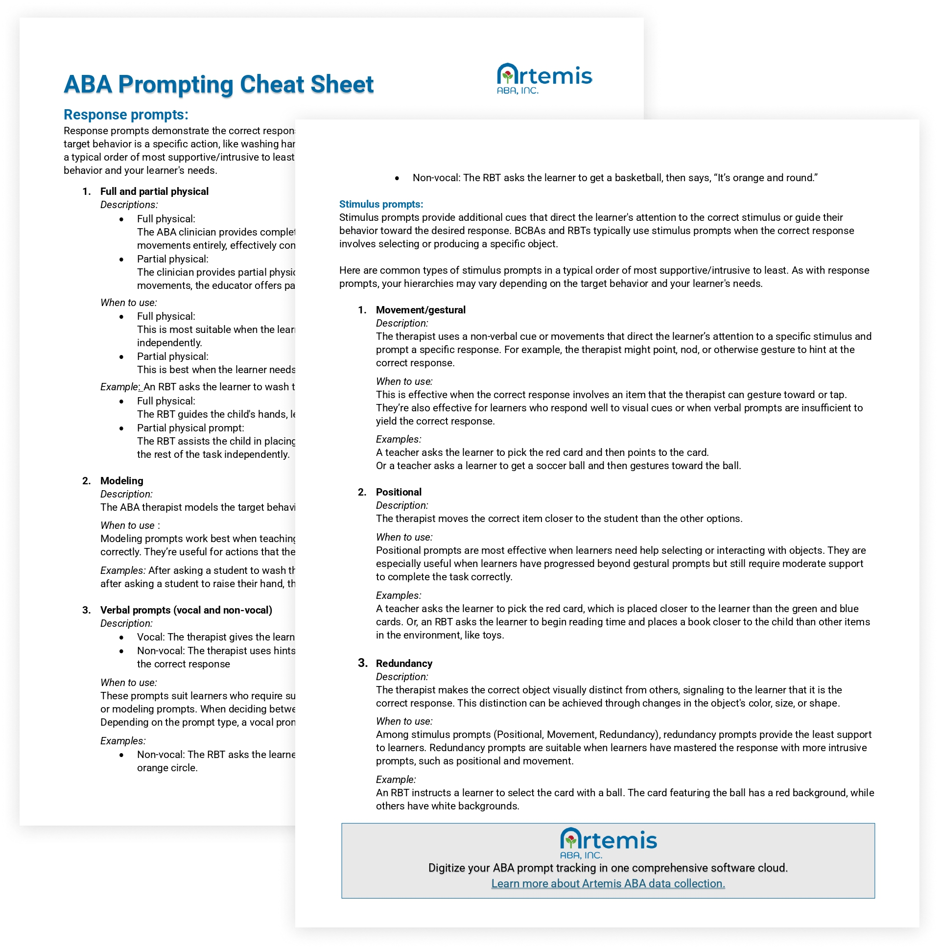 ABA Prompts: Types, Strategies and Tracking Templates