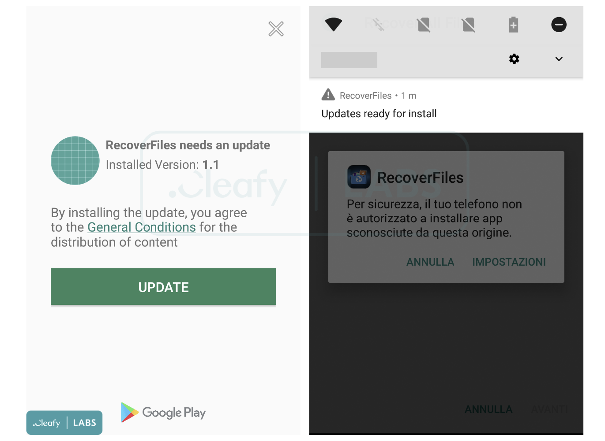 Figure 6 - Fake update requested to download the banking trojan