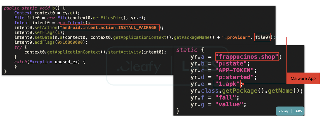 Figure 7 - Configuration file of the malicious dropper