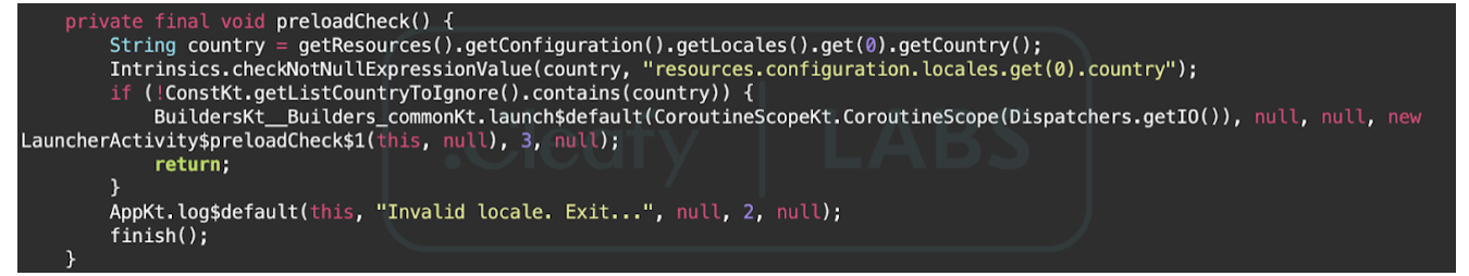 Figure 7 - Checking the geographic location of the device