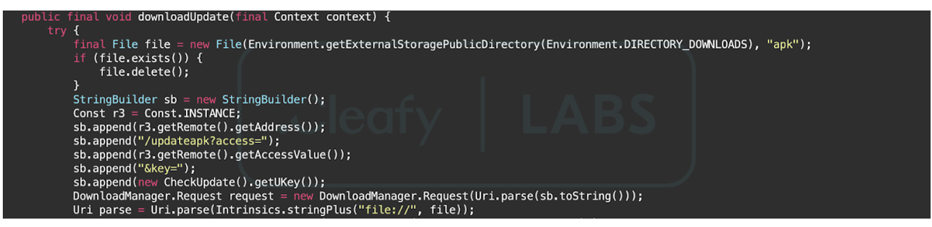 Figure 13 - Update APK routine