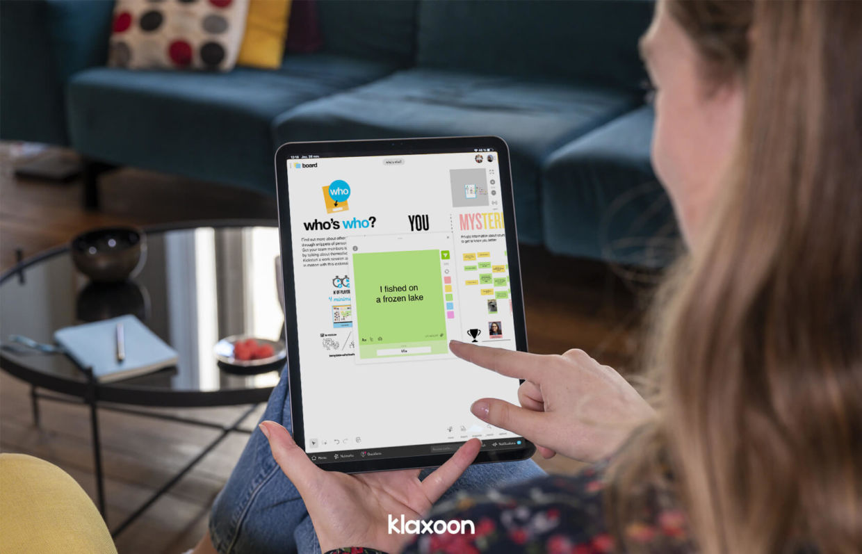 Remote work : icebreaker template Who's who? | Klaxoon