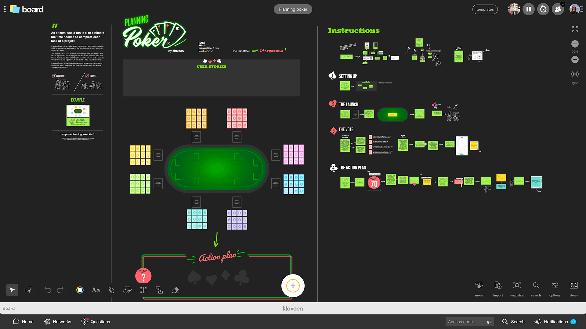 Planning Poker anticipate the team's workload with agility Templates