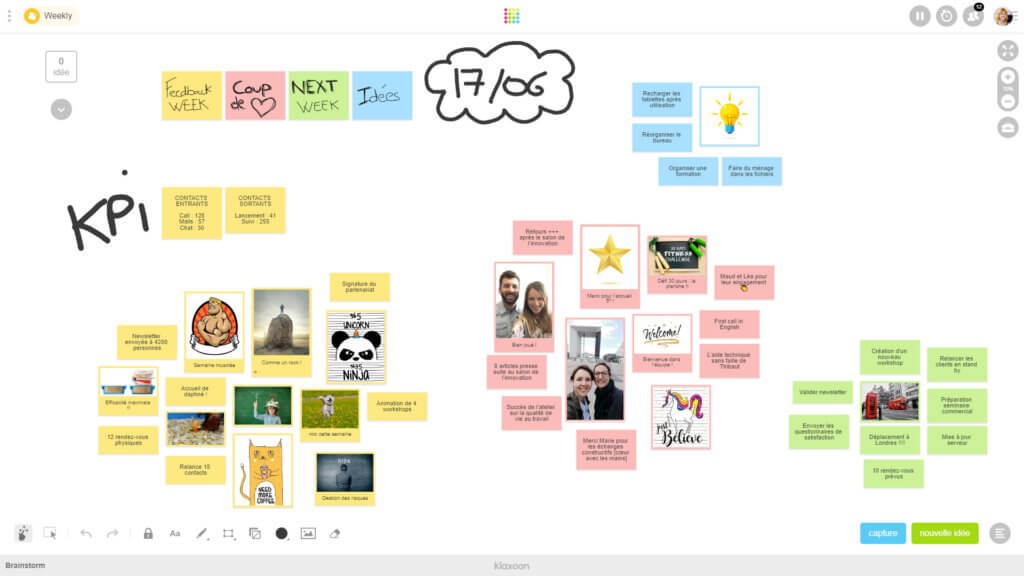 réunion équipe hebdomadaire brainstorm