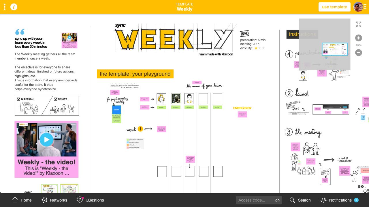 Weekly Template |Klaxoon