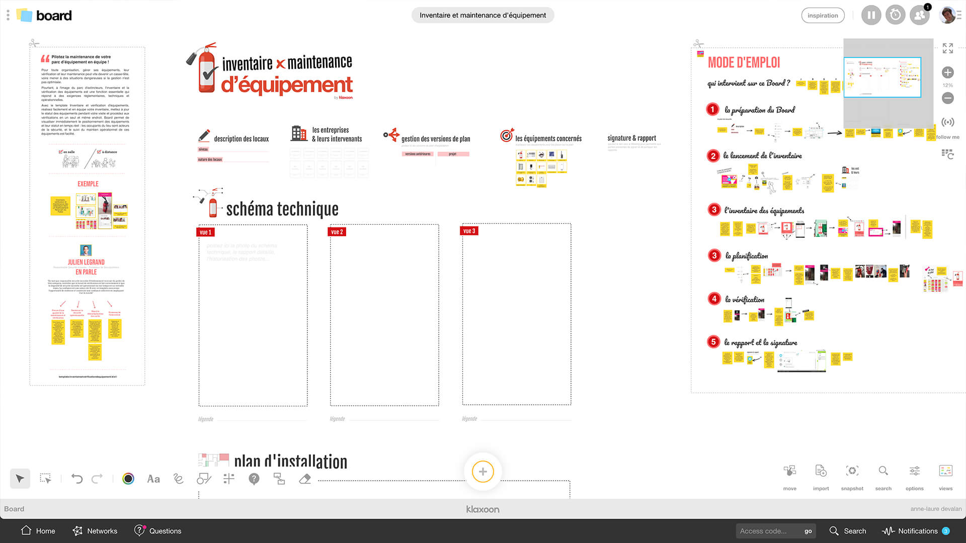 Template inventaire et maintenance d'équipement