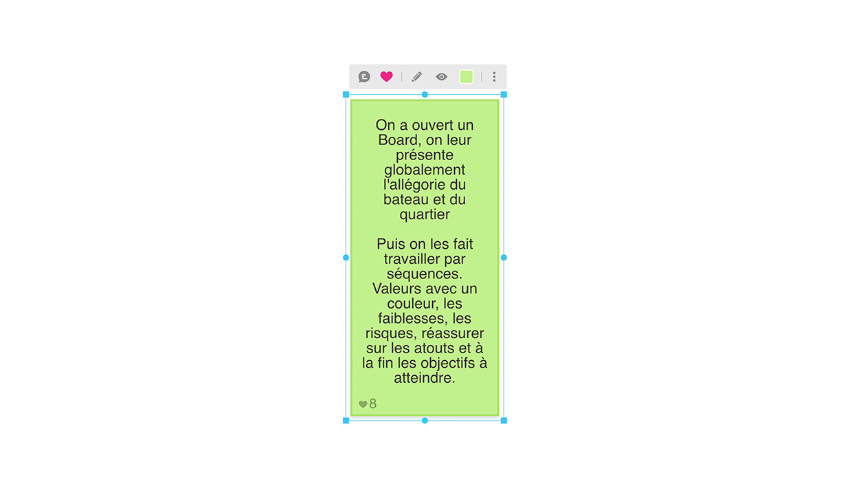 Example of an idea liked by several participants on Board | Klaxoon