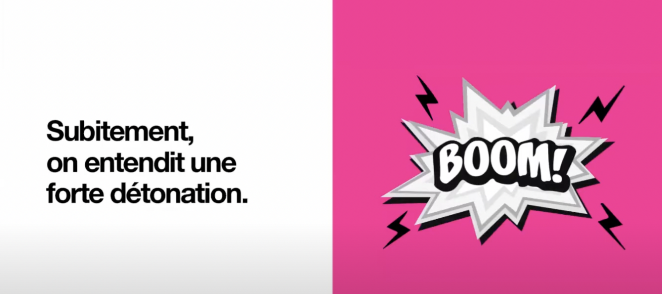 Illustration d'une détonation "Boom".