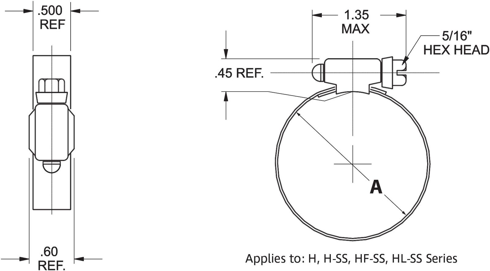 General Purpose Worm Drive Clamps Type F Worm Gear Clamps