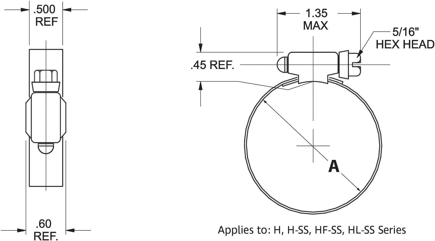 General Purpose Worm Drive Clamps Type F Worm Gear Clamps