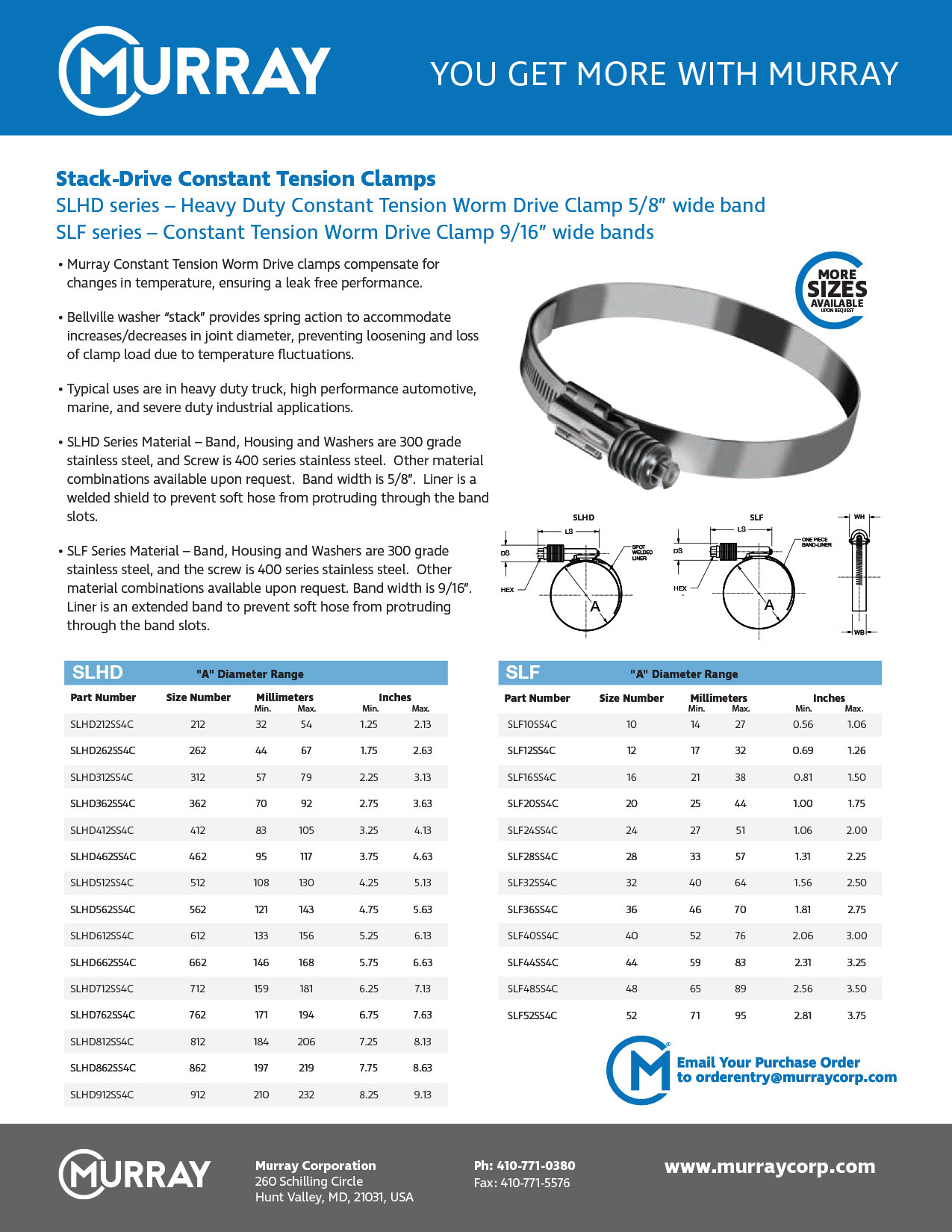 Stack Drive Clamps 5/8" & 9/16" Constant Tension Worm Drive Clamp