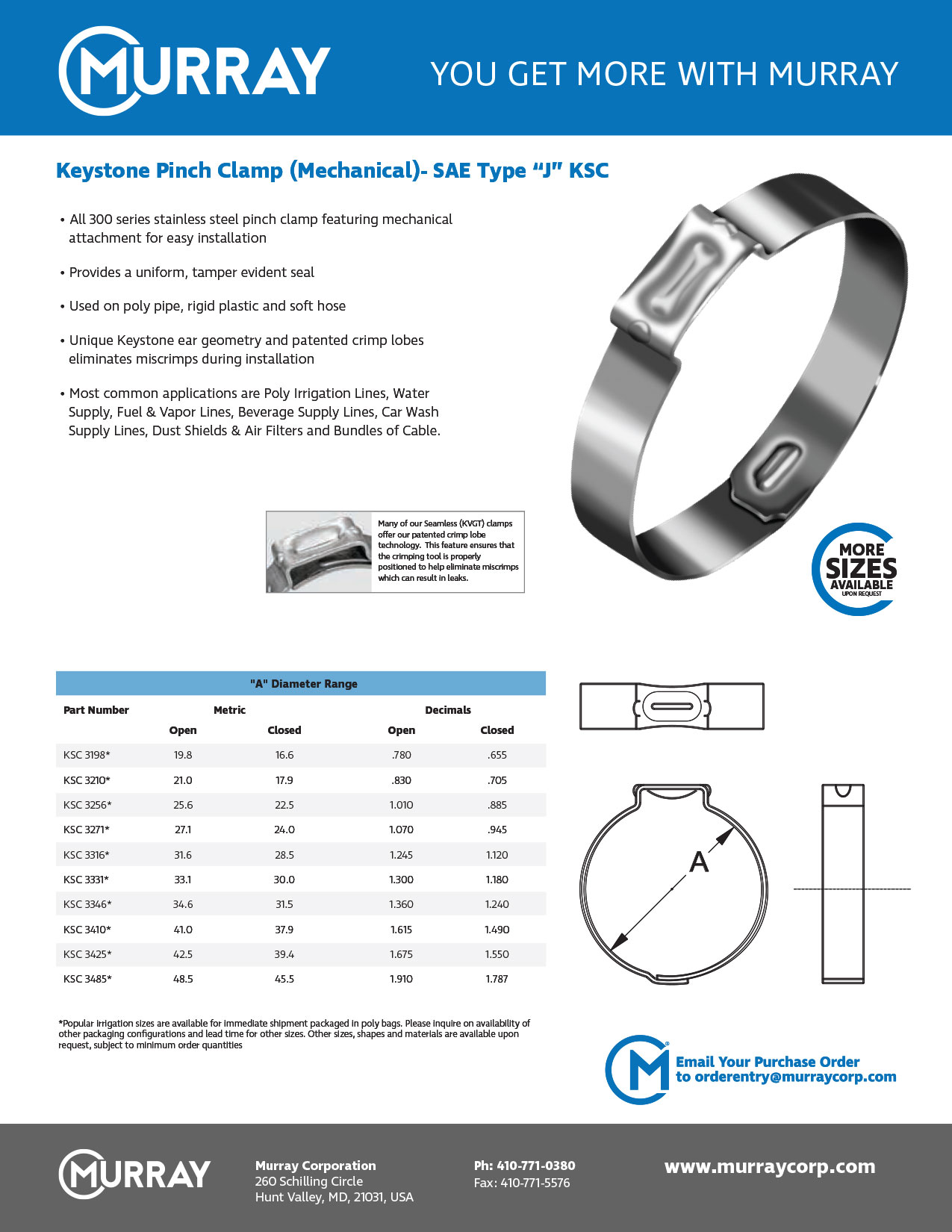 Keystone Mechanical & Stainless Steel Pinch Clamps Poly Pipe Pinch Clamp