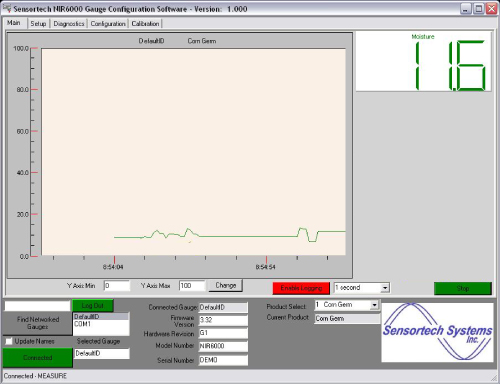 Real-Time Data Logging of Moisture Content