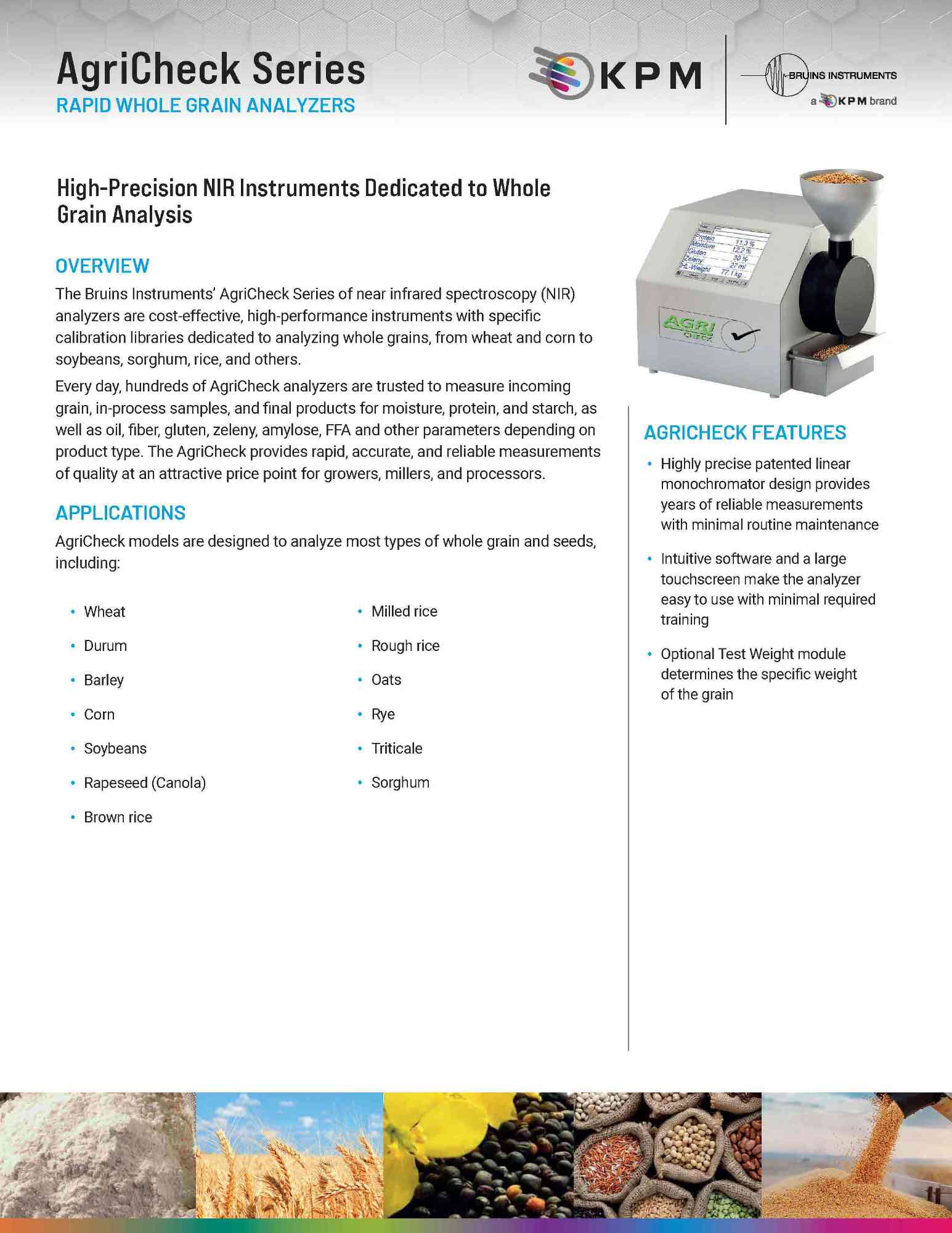 AgriCheck Whole Grain Analyzers Brochure