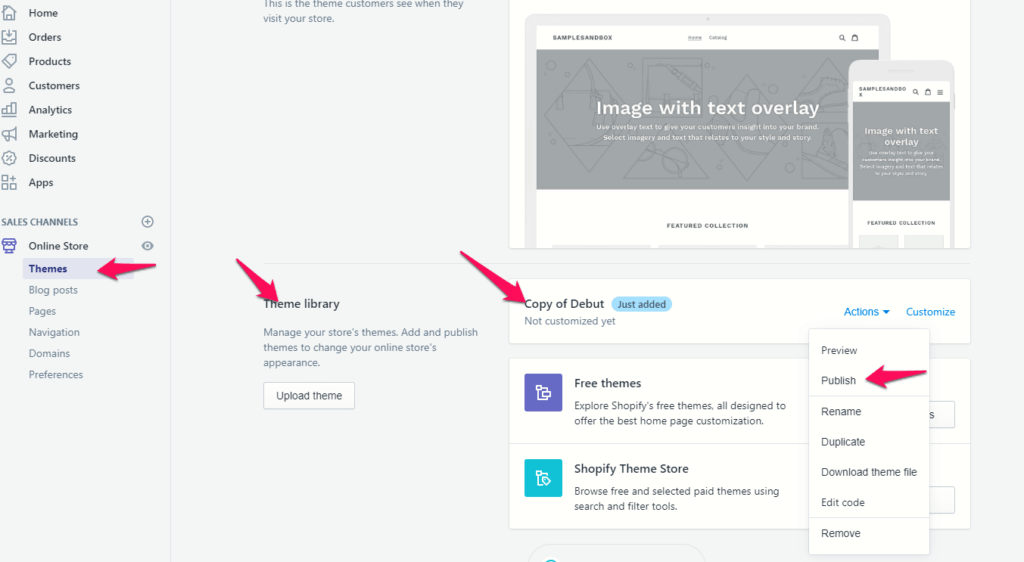 Publish copy