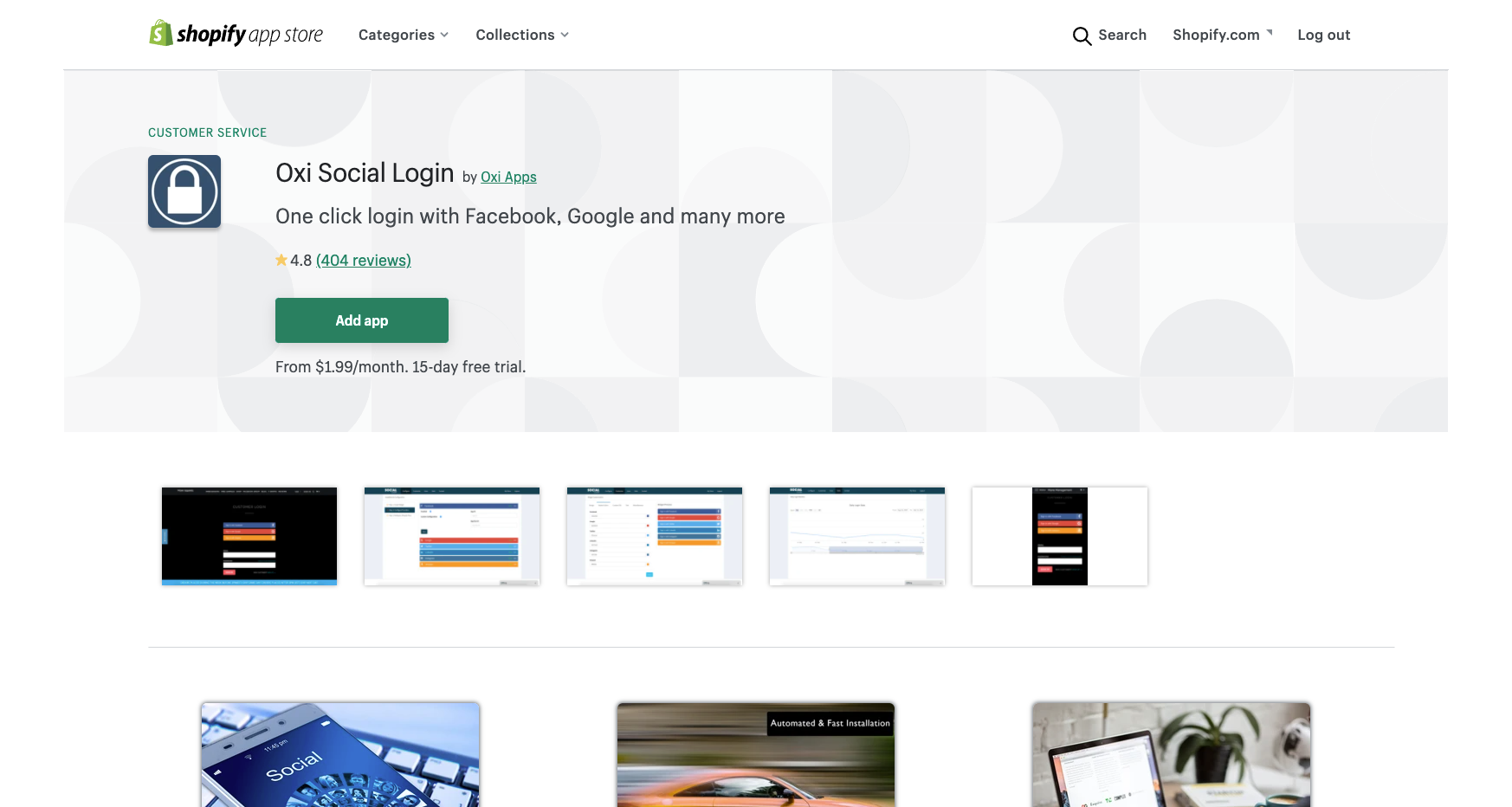 oxi social login best shopify apps