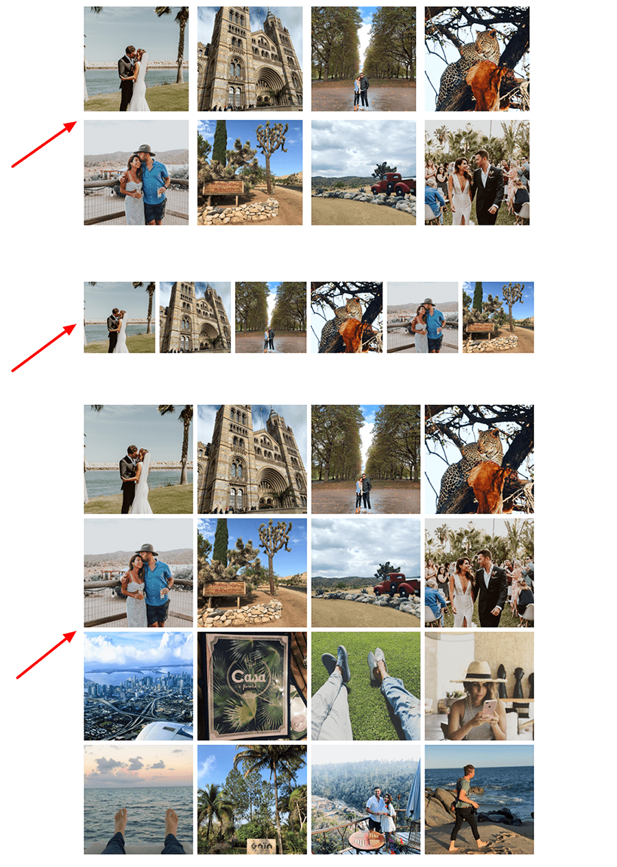 andy's image grid three instagram layouts shogun page builder