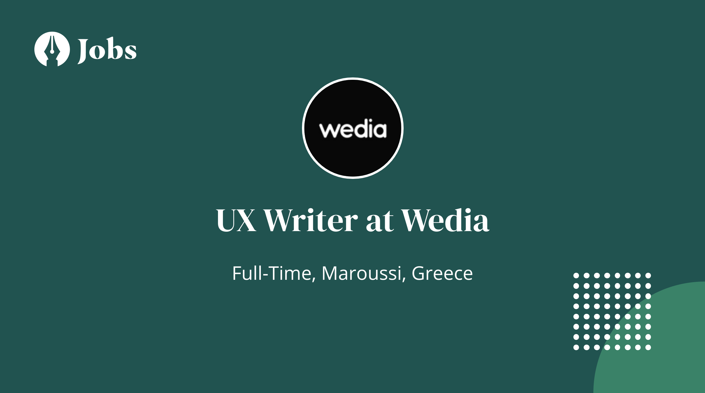 UX Writer at Wedia (Local)