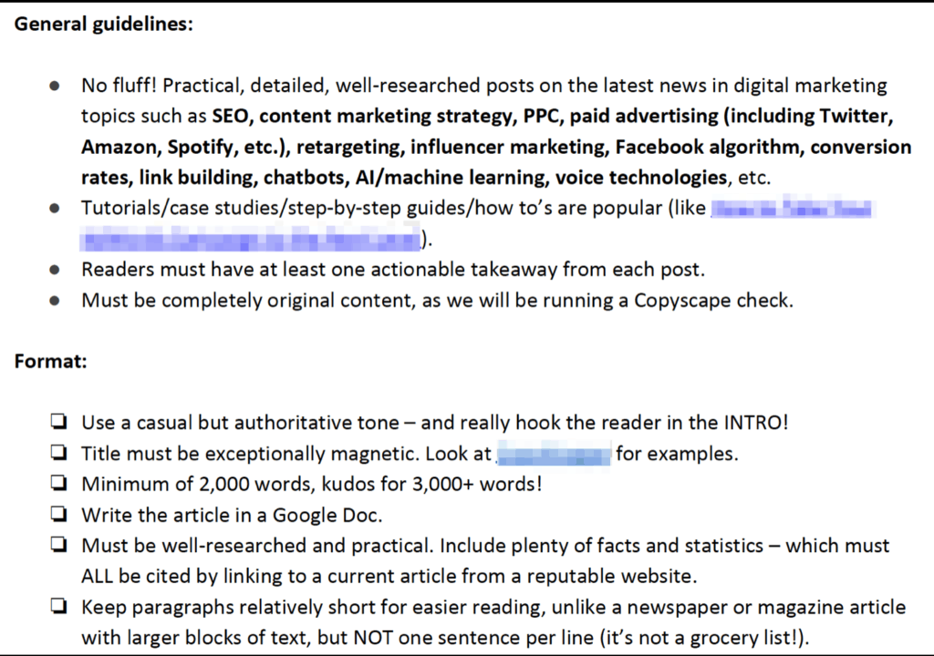 content marketing tip styleguide example